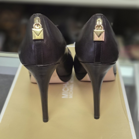 Michael Kors Dark Brown Leather Heels - Picture 4 of 5